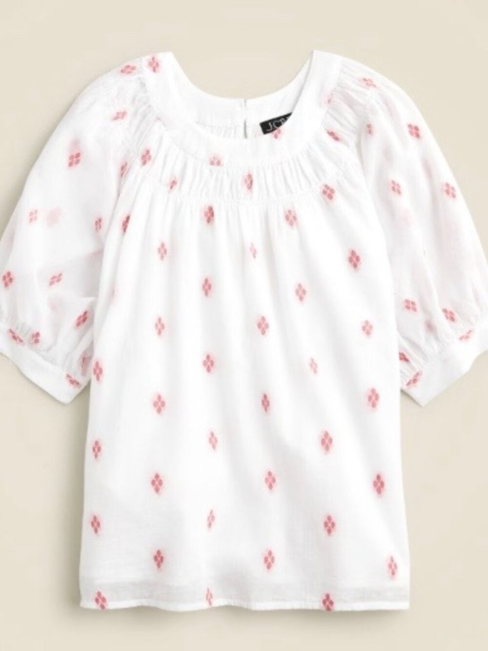 J. Crew Women's Smock Neck Puff Sleeve Top Navy White, Size: M